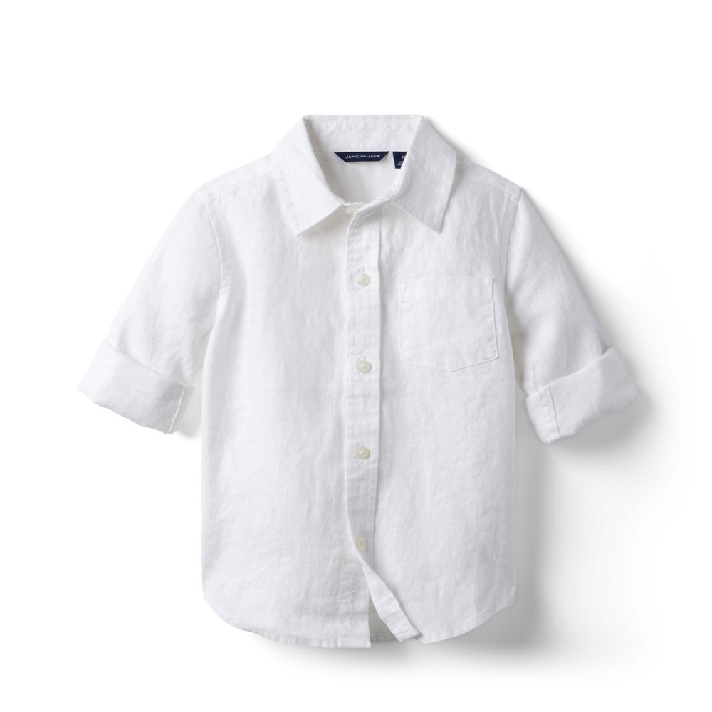 Janie and Jack linen roll cuff shirt EUC